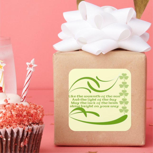 Change background colour-Irish Blessing Square Sticker (Party)