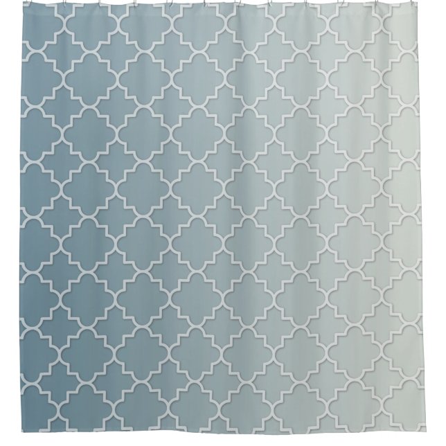 CHANGE BACKGROUND  Shaded Quatrefoil Motif Pattern Shower Curtain (Front)