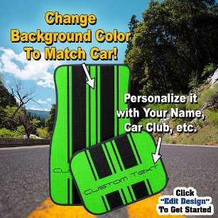 Change Background To Match Car - Black Stripe Car Mat