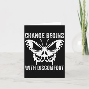Change Begins With Discomfort Motivational Quote Card