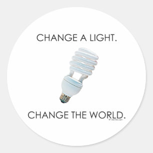 Change Bulb Classic Round Sticker