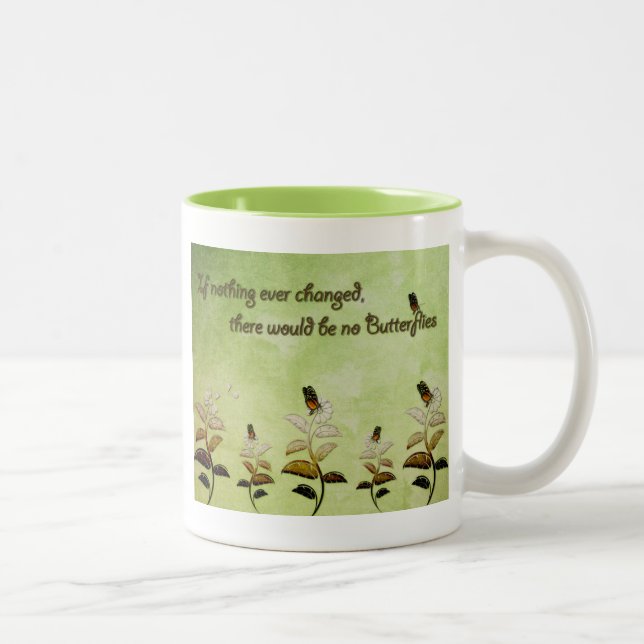 Change Butterfly Quote Two-Tone Coffee Mug (Right)