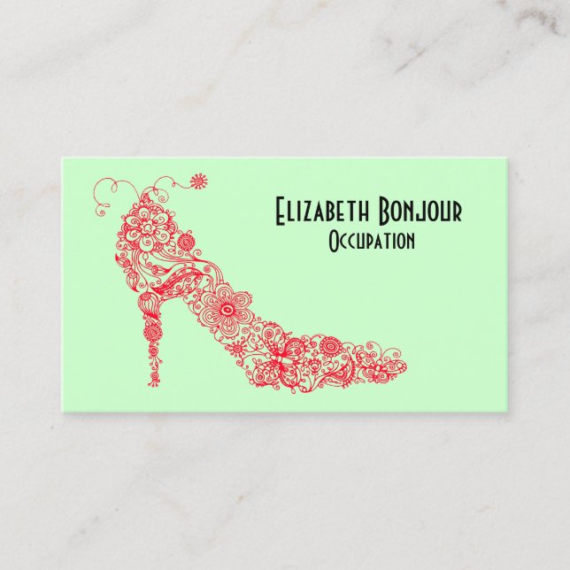 CHANGE COLOR Chic Shoe ~ Business Card (Front)