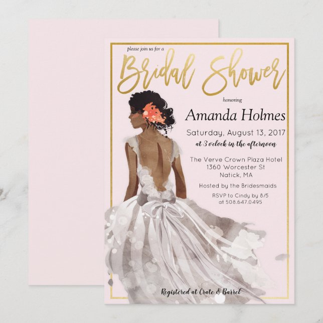 CHANGE COLOR - Fashion Bridal Shower Invitation (Front/Back)