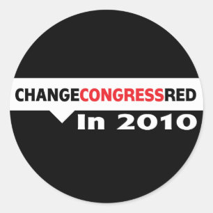 Change Congress Red in 2010 Classic Round Sticker
