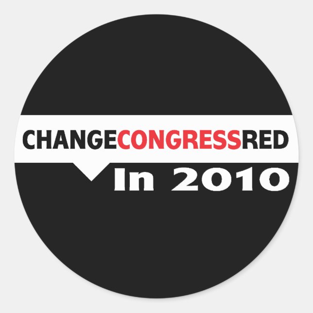 Change Congress Red in 2010 Classic Round Sticker (Front)
