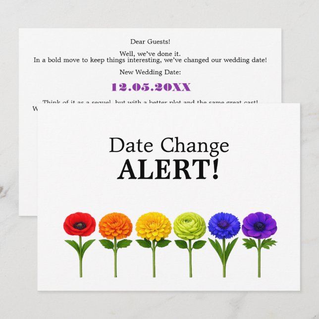 Change Date - 🌈 Flourish Together  Save The Date (Front/Back)