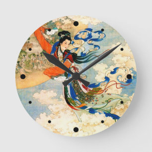 Chang'e Flying to the Moon Round Clock