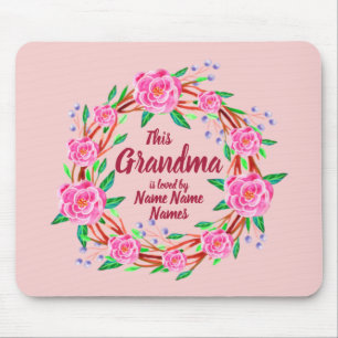 Change Grandmother Name Loved by Grandchildren Mouse Pad