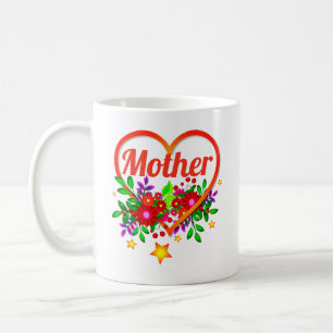 Change Grandmother Name - Mother - Heart & Flowers Coffee Mug