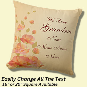Change Grandmother Name We Love Grandma Nana Mimi Cushion