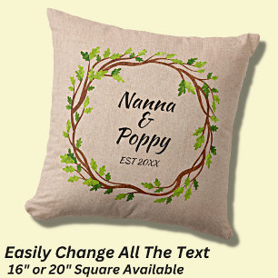 Change Grandparent Names Est 20XX Baby Announce Cushion