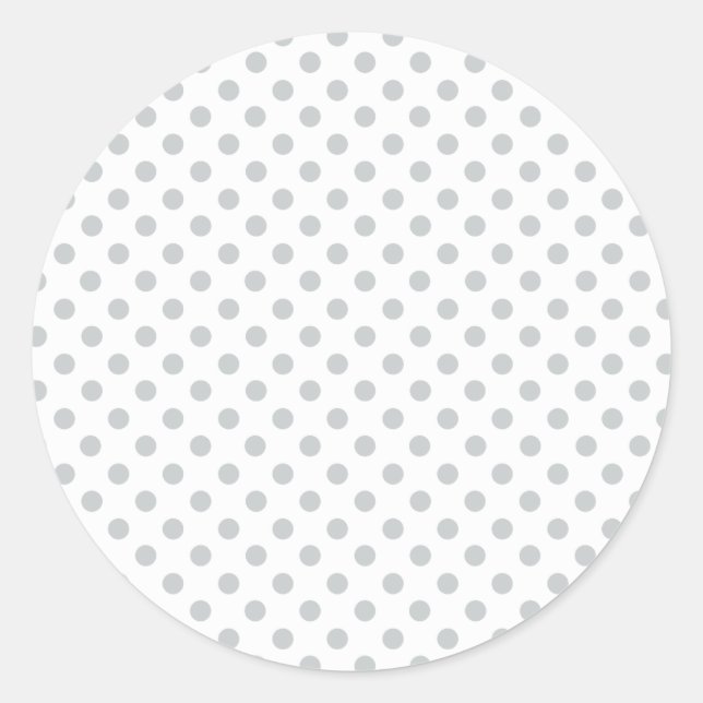 Change Grey Polka Dots Any Colour Click Customise Classic Round Sticker (Front)