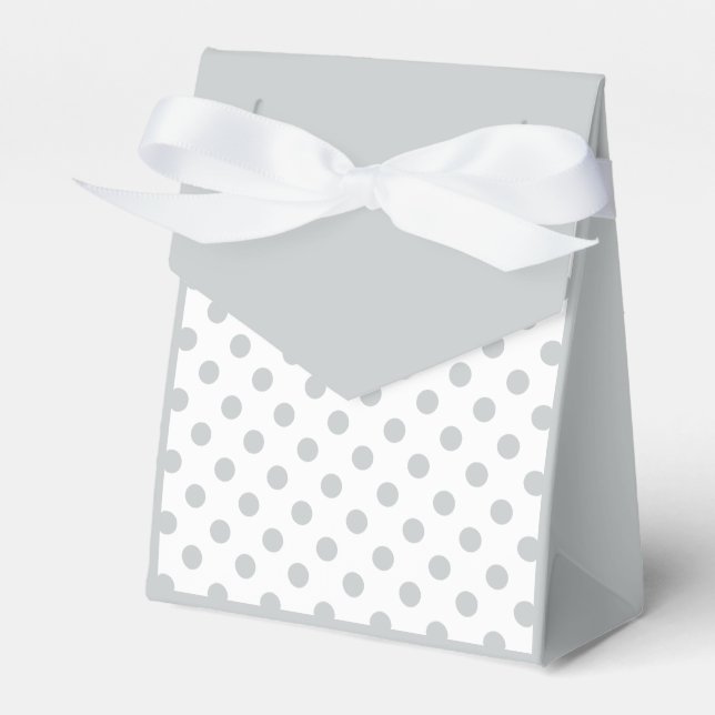Change Grey Polka Dots Any Colour Click Customise Favour Box (Front Side)