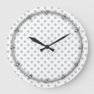 Change Grey Polka Dots Any Colour Click Customise Large Clock