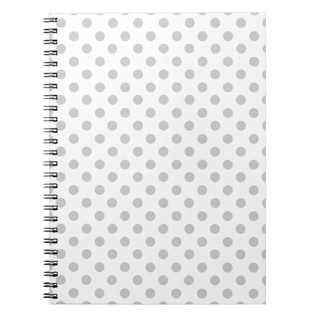 Change Grey Polka Dots Any Colour Click Customise Notebook (Front)