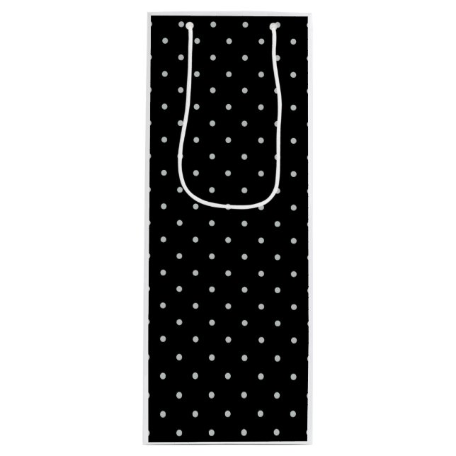 Change Grey Polka Dots Any Colour Click Customise Wine Gift Bag (Front)