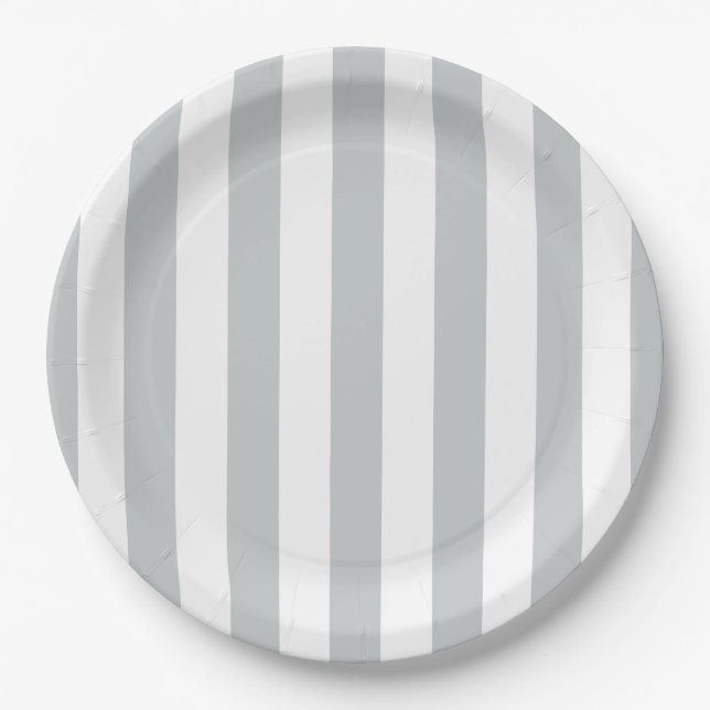 Change Grey Stripes to  Any Colour Click Customise Paper Plate (Front)