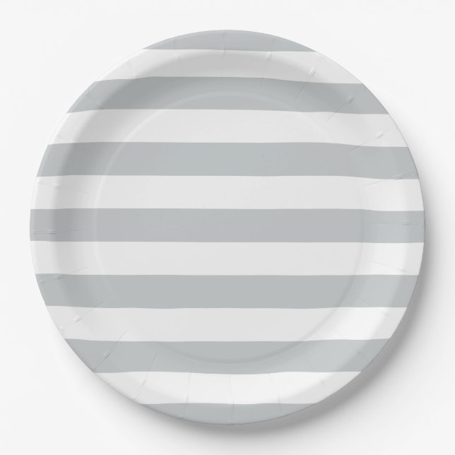 Change Grey Stripes to  Any Colour Click Customise Paper Plate (Front)