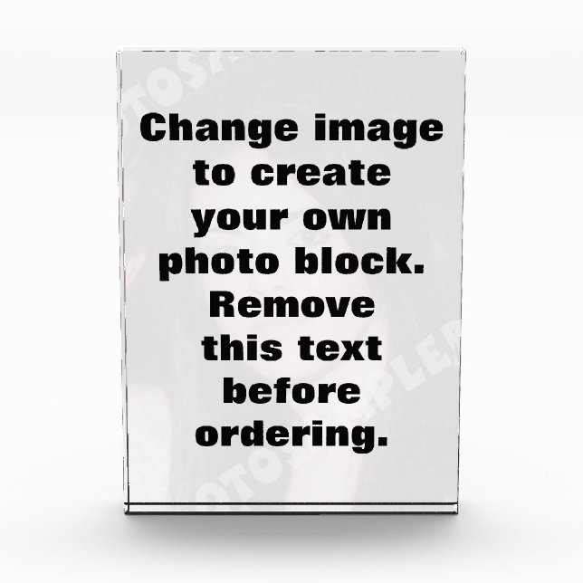 Change image and make your own personalised photo block (Front)