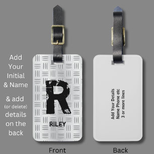 Change Initial, Add (delete) Name,  Checkerplate,  Luggage Tag