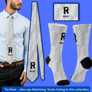 Change Initial, Add (delete) Name, Chequered plate Tie