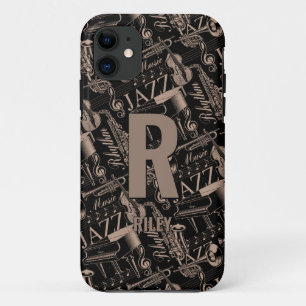 Change Initial, Add (delete) Name, Jazz Music iPhone 11 Case