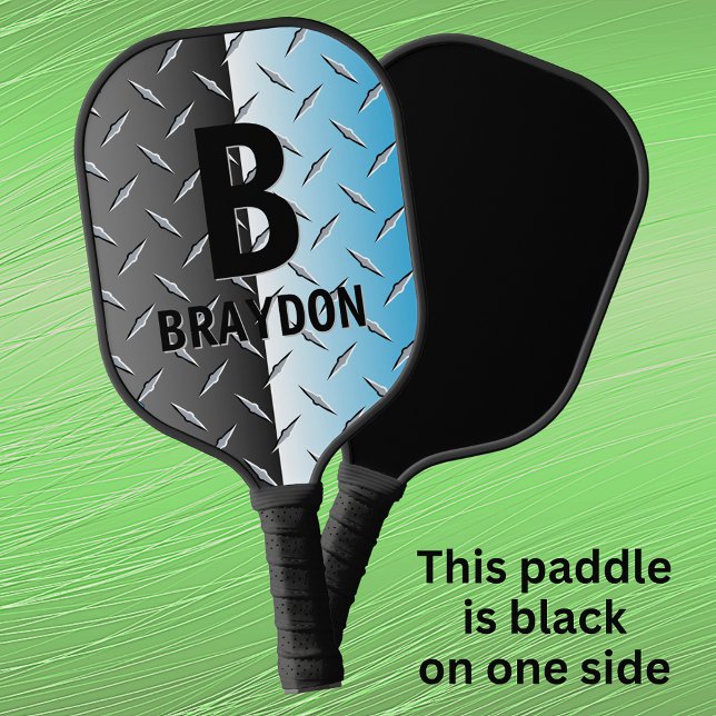 Change Initial, Add Name, Blue Chrome Look         Pickleball Paddle (Creator Uploaded)