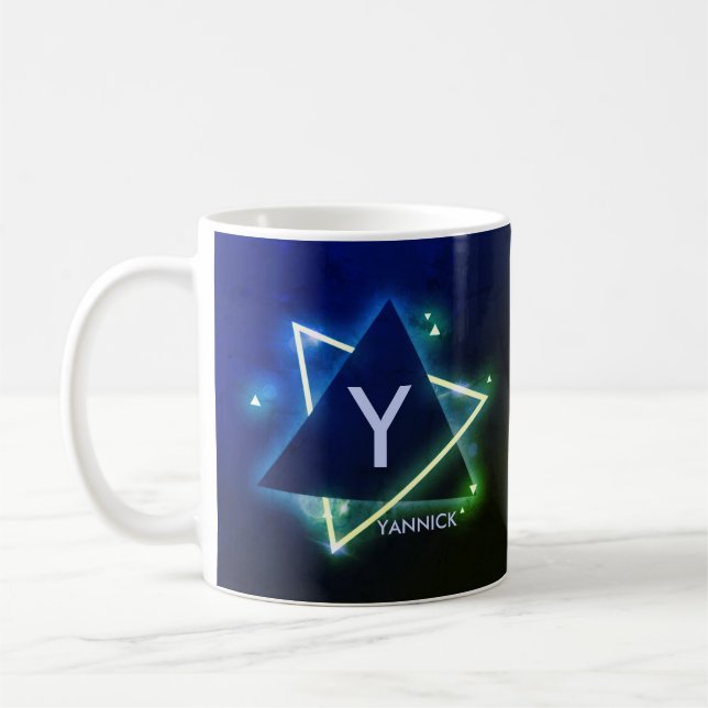 Change Initial Add Name Blue Space Angle X Y Z Coffee Mug (Left)
