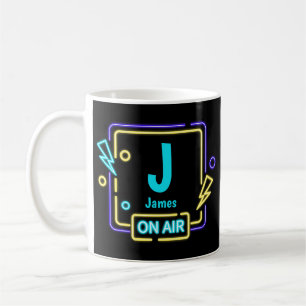 Change Initial Add Name Blue Yellow On Air I J K L Coffee Mug