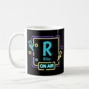 Change Initial Add Name Blue Yellow On Air Q R S T Coffee Mug