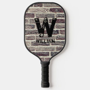 Change Initial ,Add Name, Brick Wall Masonry Pickleball Paddle