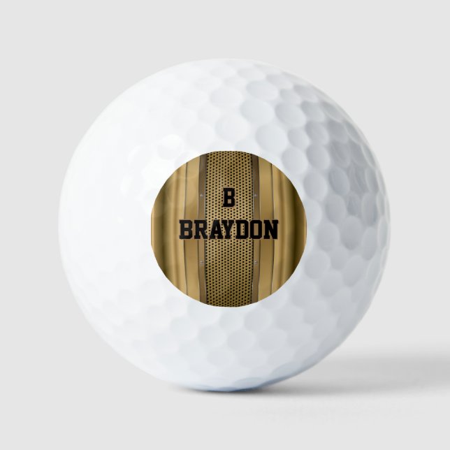Change Initial Add Name Brown Tan Beige Texture Go Golf Balls (Front)