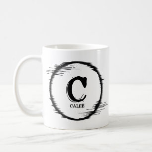 Change Initial Add Name Distorted Circle A B C D Coffee Mug
