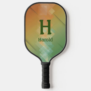 Change Initial, Add Name Green to Brown Pickleball Paddle