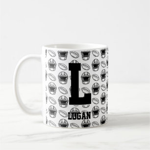 Change Initial Add Name H I J K L M N  Football Coffee Mug
