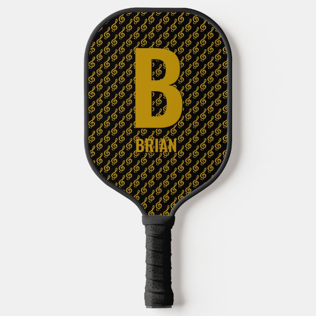 Change Initial Add Name Music Treble Clef Pickleball Paddle (Front)