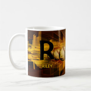 Change Initial Add Name  O P Q R S T   Baseball Coffee Mug
