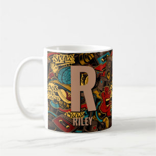 Change Initial Add Name O P Q R S T Graffiti Coffee Mug
