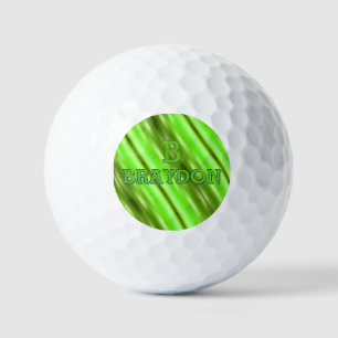 Change Initial Add Name Soft Green Olive  Stripe   Golf Balls