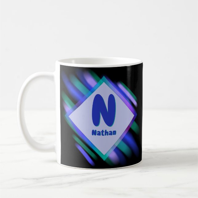 Change Initial Add Name, Soft Paint - M N O P Q Coffee Mug (Left)