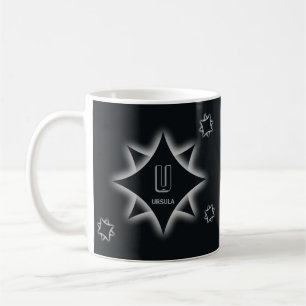 Change Initial Add Name, Star Shadow Glow U V W  C Coffee Mug