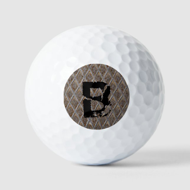 Change Initial, Chequered Plate   Golf Towel Balls (Front)