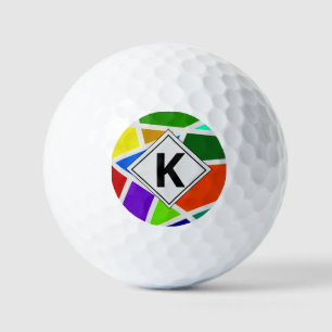 Change Initial, Geometric Art Colours Triangles Golf Balls