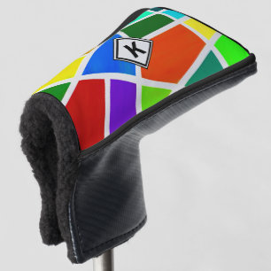 Change Initial, Geometric Art Colours Triangles    Golf Head Cover
