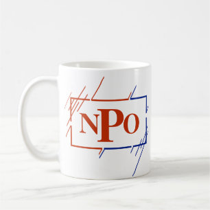 Change Initial Monogram Brown Blue Strokes M N O P Coffee Mug