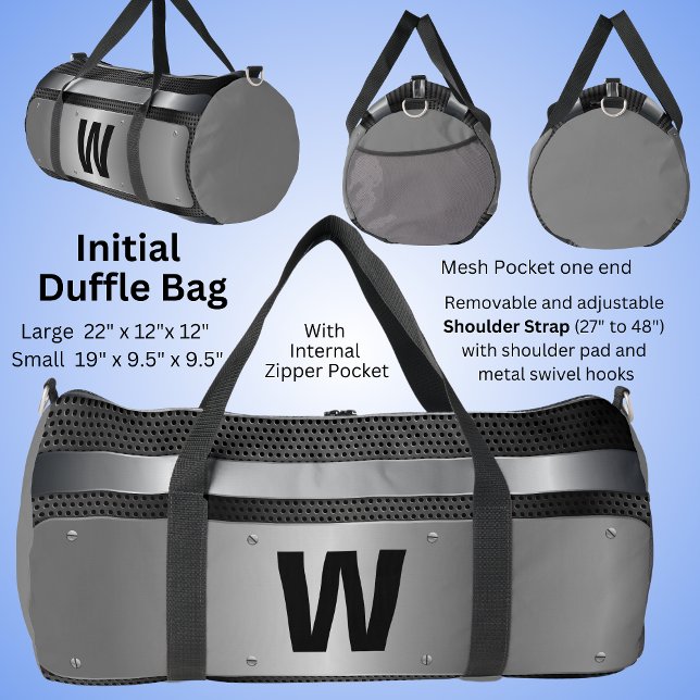 Change Initial, Silver Metallic Duffle Bag (Creator Uploaded)
