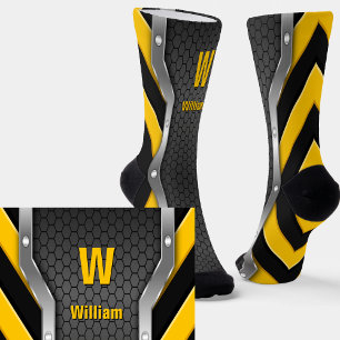 Change Initials, Add (delete) Name, Safety Yellow Socks