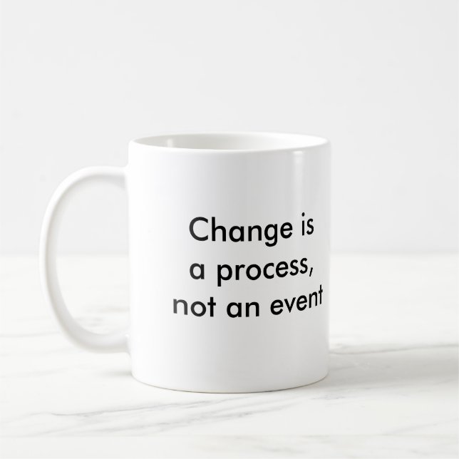 Change is a process, not an event coffee mug (Left)