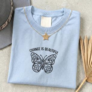 Change Is Beautiful Heart Butterfly T-Shirt Graphi